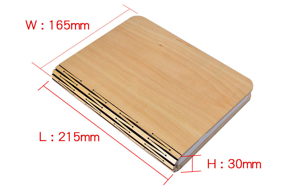 LED Night Light Folding Book Light USB Port Rechargeable Wooden Magnet Lamp