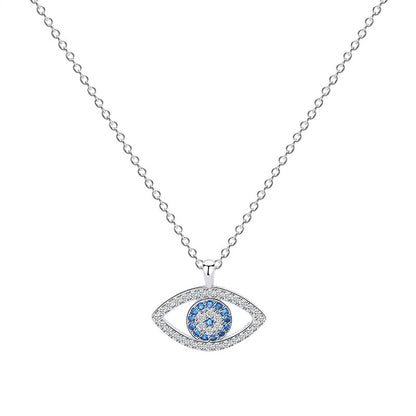 S925 Sterling Silver Jewelry European and American Atmospheric Demon Eye Necklace Eye Pendant