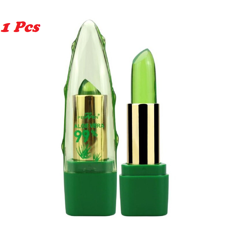 Aloe Vera Gel Color Changing Lipstick Gloss Moisturizer Anti-drying Desalination Fine-grain Lip Blam Care
