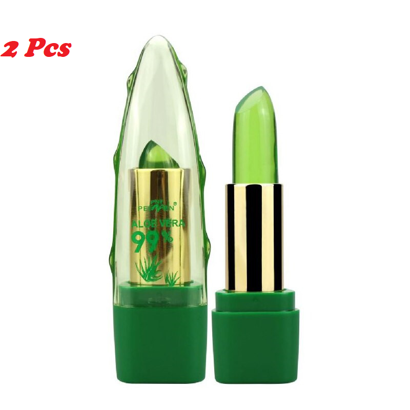 Aloe Vera Gel Color Changing Lipstick Gloss Moisturizer Anti-drying Desalination Fine-grain Lip Blam Care